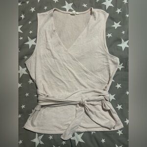 GAP Pink Sleeveless Wrap Around Top